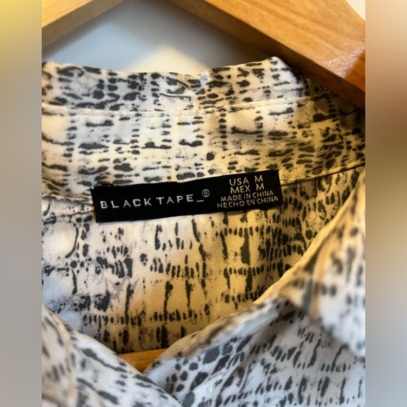 Black Tape Snake Print Tunic Blouse - Picture 4 of 6